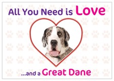 Funny Love and a GREAT DANE Vinyl Car Van Sticker Dog Pet Animal Lover