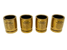 Old Southern Brass 4-Lot 2nd Amendment 50 Caliber Brass Ceramic Shot Glasses