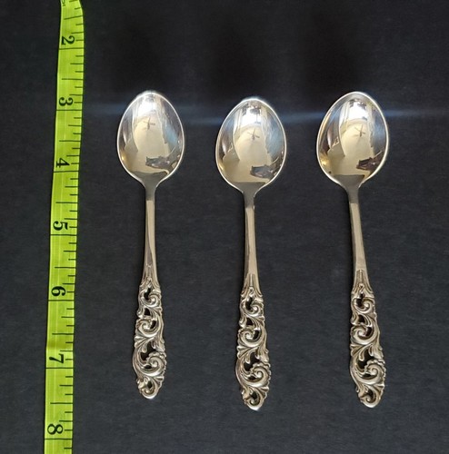 3 Cuchara Demitasse Noruega Vintage Brodrene Mylius Tele Patrón 830S Plata 4.5" - Imagen 3 de 10