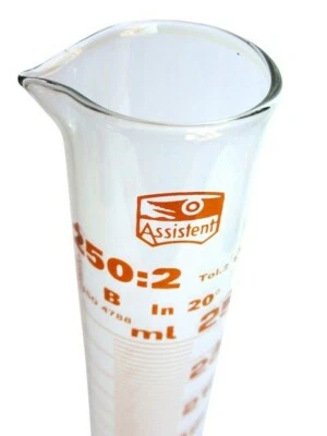 HECHT ASSISTENT: Messzylinder 250ml aus AR Sodaglas - Laborglas mit Rundfuss