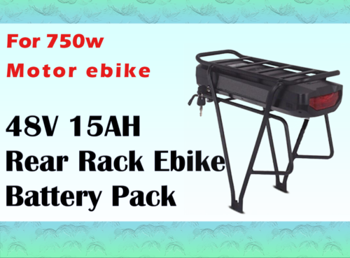 48V 15AH Rear rack Lithium battery pack For 500W 750W EBIKE electric bike - Picture 1 of 13