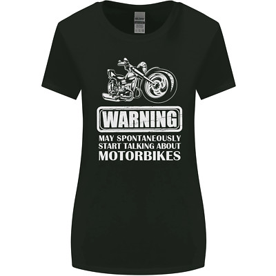 Start Talking About Motorbikes Funny Biker Womens Wider Cut T-Shirt  UK