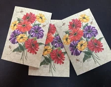 20 Zinnia Themed blank note cards with envelopes set, Made In The USA