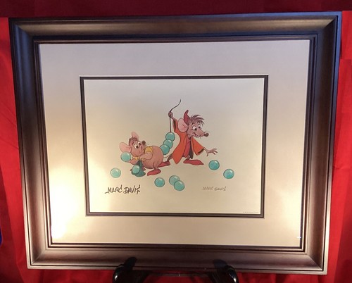 CINDERELLA’S GUS & JAQ LITHO AUTOGRAPHED BY MARC DAVIS - FRAMED NEVER DISPLAYED! - Picture 3 of 12