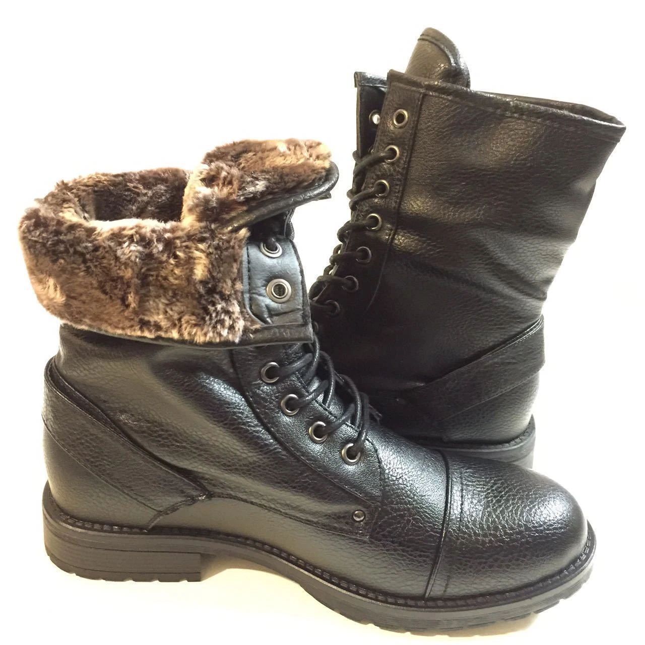 NIB MEN Winter Military Ankle Mid Calf Snow Boots Lace Up Combat Oxfords Size
