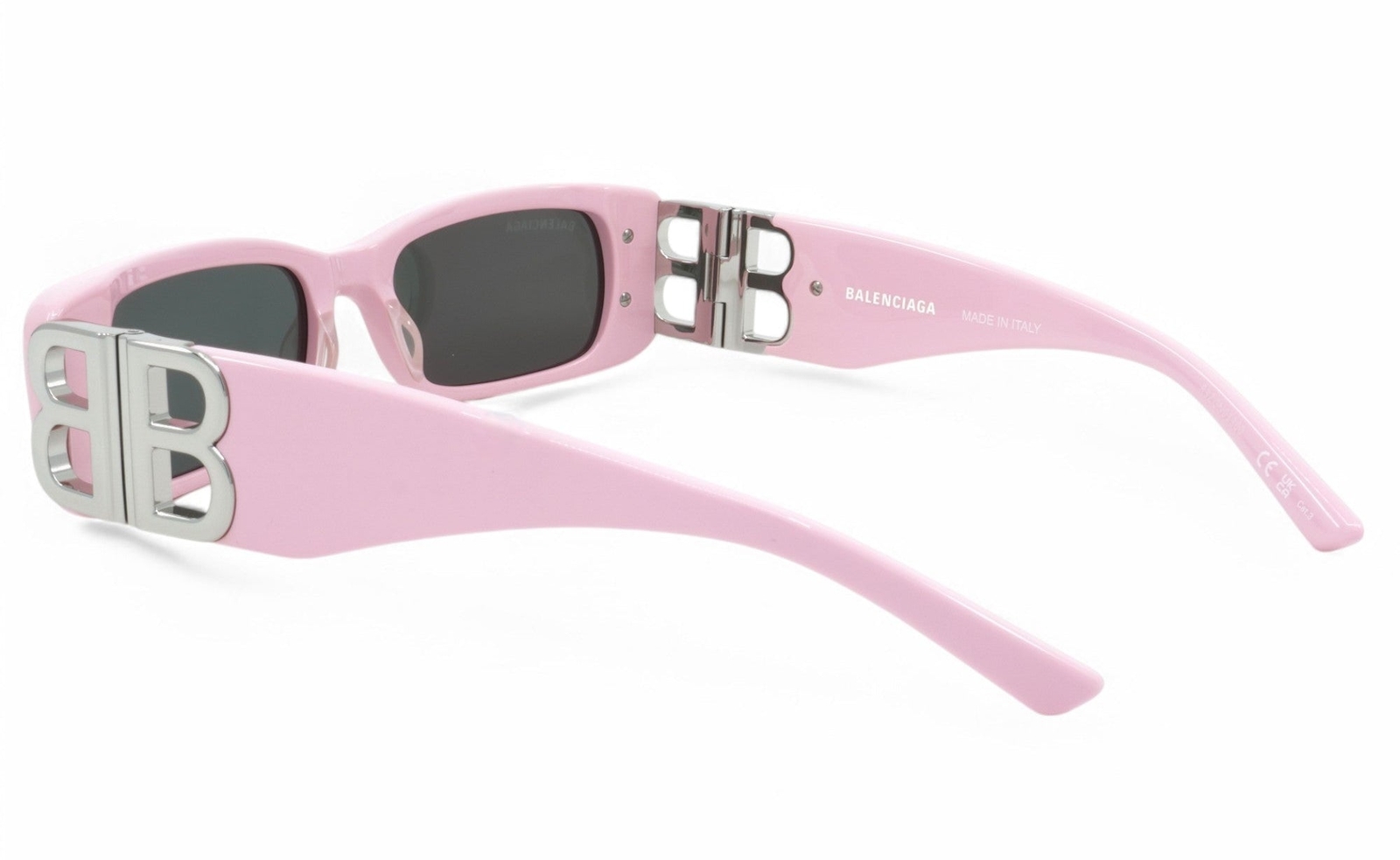 [BB0096S-012] Womens Balenciaga Rectangular Sunglasses - Pink/Silver thumbnail 5