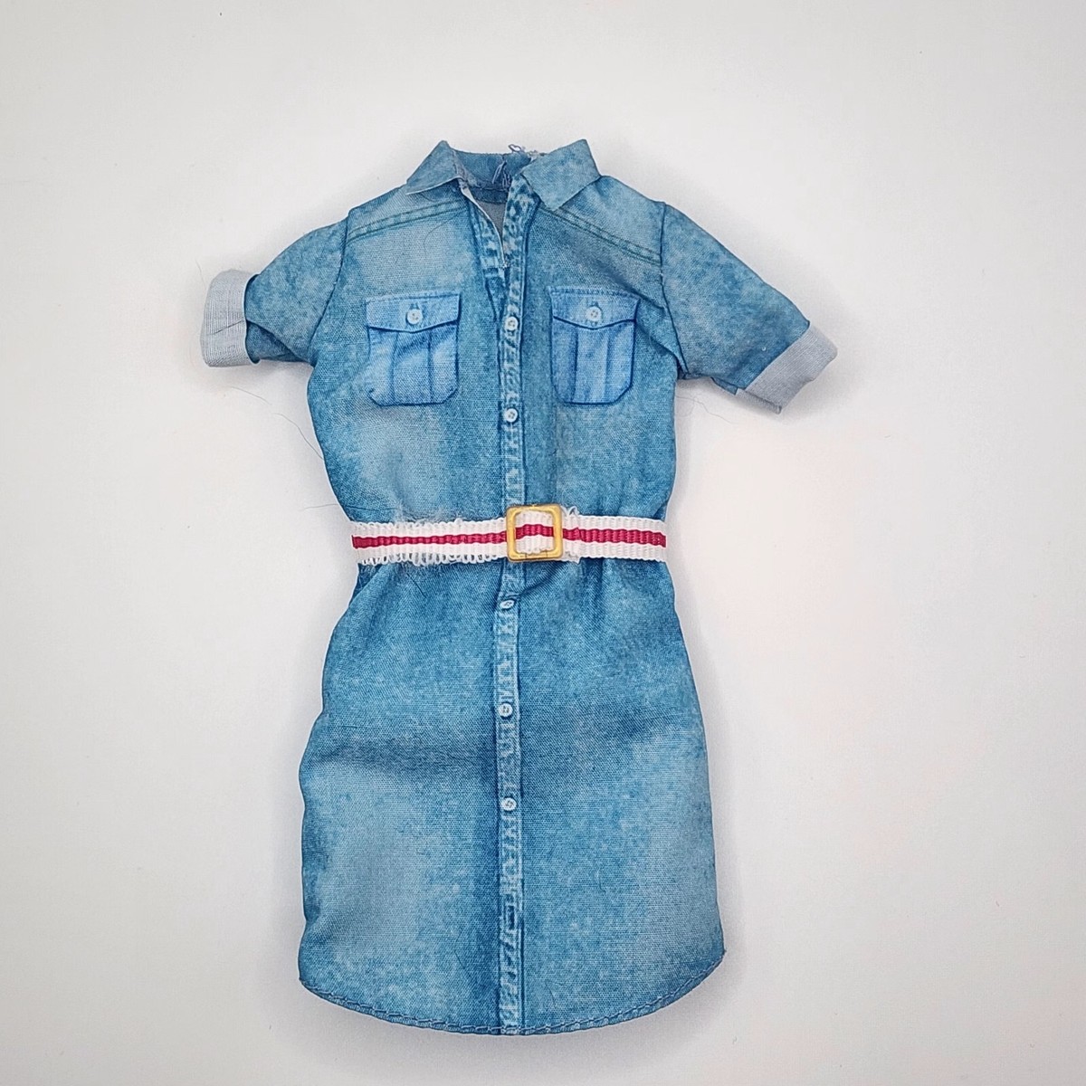 BARBIE Jean Denim Dress Fashionista Fashion Doll Collar Belted Mini Mattel | eBay BARBIE Jean Denim Dress Fashionista Fashion Doll Collar Belted Mini Mattel | eBay
