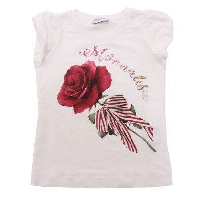 6470AC maglia bimba GIRL MONNALISA white cotton t-shirt kid