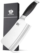 Meat Cleaver Knife 7 Inch Heavy Duty Bone Chopper German Stainless Steel Butcher