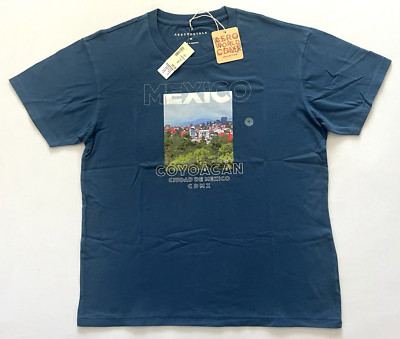 Aeropostale Aero World CDMX Ciudad de Mexico Coyoacan Men's Blue Graphic T-Shirt