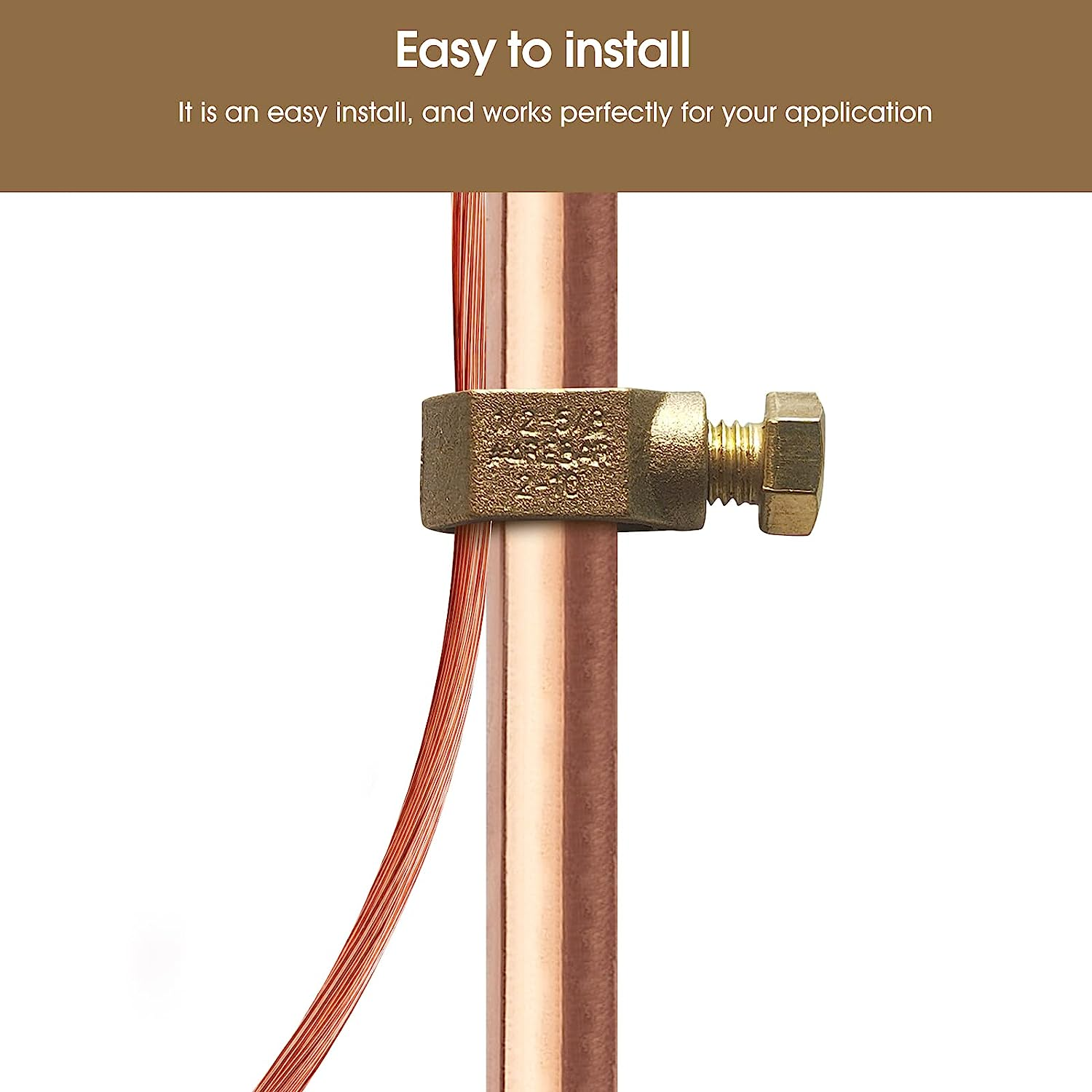 Copper Ground Rod Clamp, Great for 1/2” 5/8’’ Grounding Rods (25, CP58