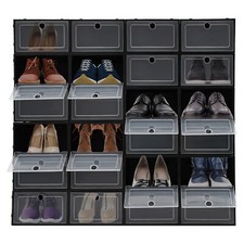 24 Pack Shoe Storage Boxes, Stackable Shoe Boxes, Shoe Storage Organizer NEW