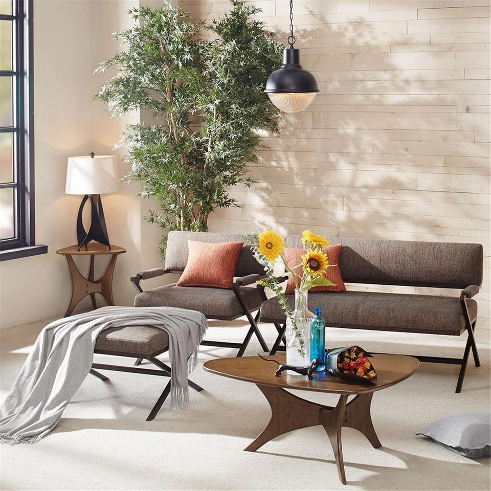 Blaze Accent Tables - Wood Side Table - Pecan, Mid-Century Modern Style End Tabl - Image 4 of 4