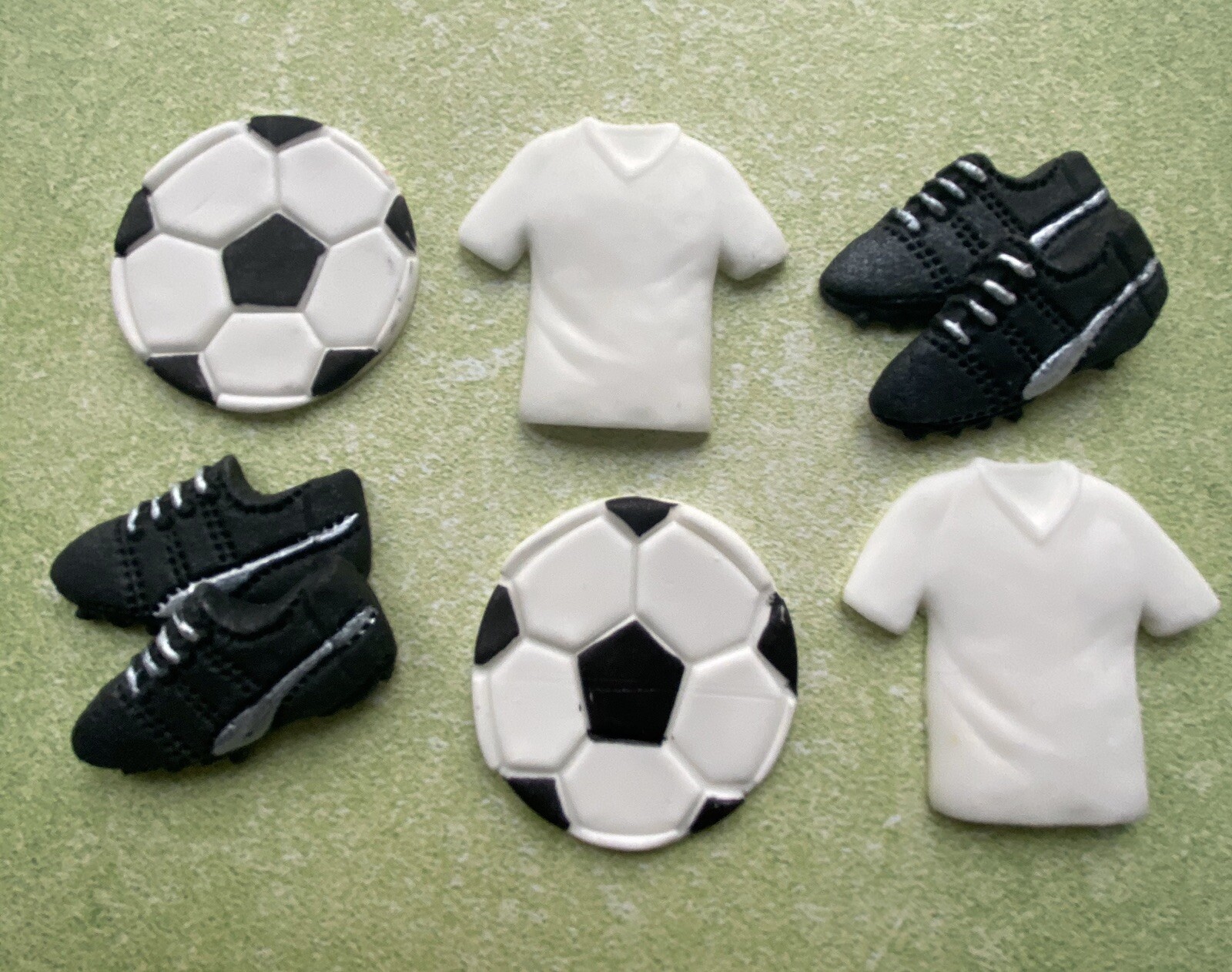 8 football boots & balls & shirts edible birthday cupcake toppers