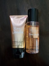 VICTORIA'S SECRET BARE VANILLA FRAGRANCE MIST LOTION TRAVEL SIZE SET 2.5 Oz.