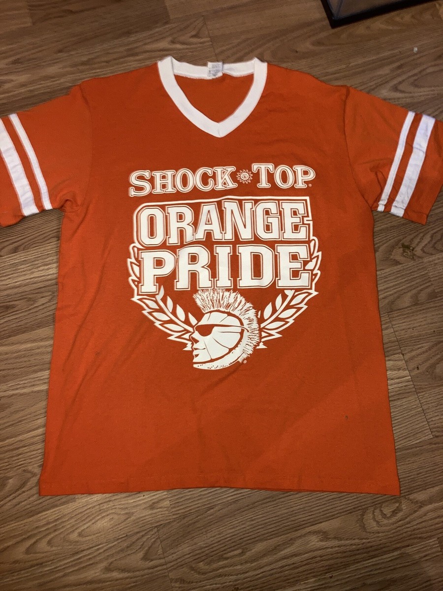 Augusta Sportswear Shock Top Beer Orange Pride Ringer StyleV Neck Adult L  Shirt