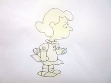 LUCY PEANUTS Charles Schulz ORIGINAL PRODUCTION cel DRAWING snoopy comic art