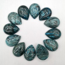 Natural 20pcs Blue Crazy Agate Water Drop 18x25mm CAB Cabochon Beads No Holes
