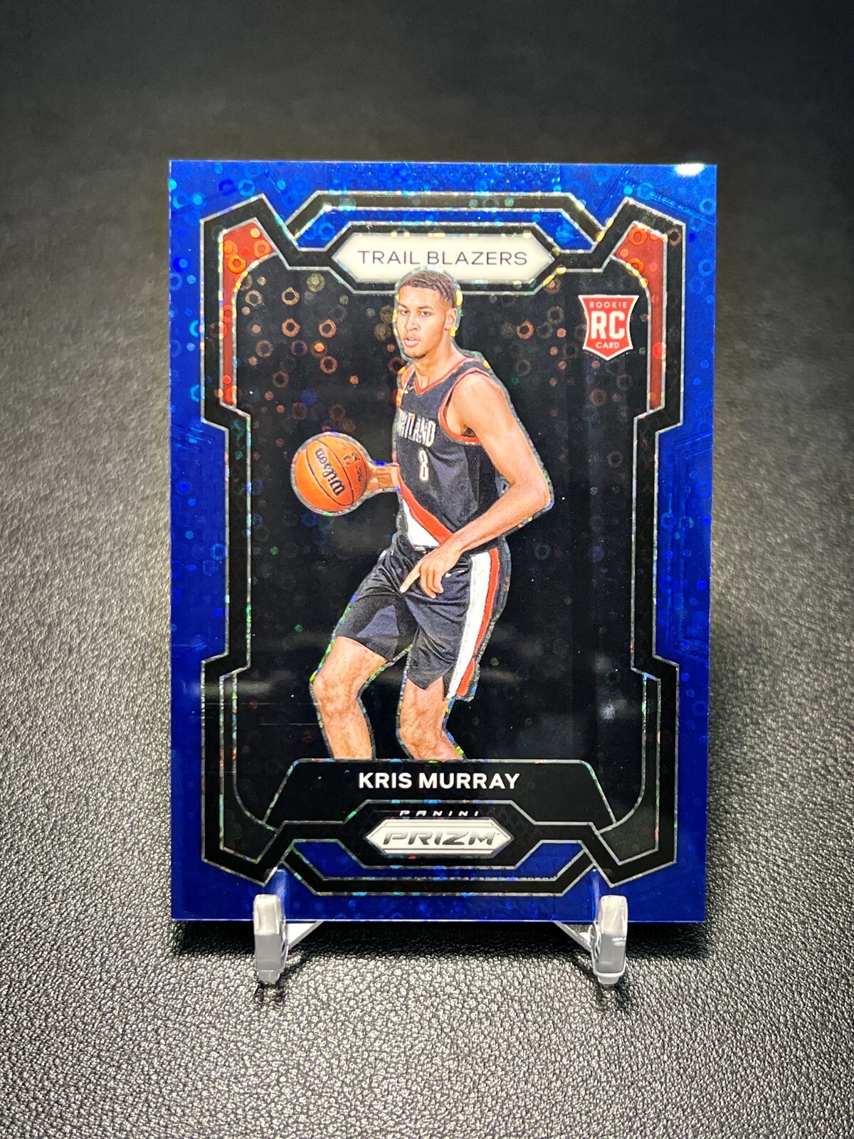 2023 Prizm Basketball Fast Break Kris Murray Blue Disco /150 Rookie Blazers #142