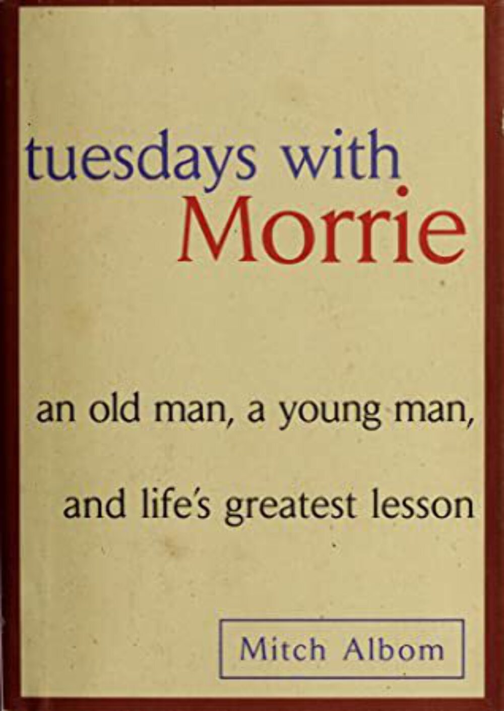 Tuesdays with Morrie by Mitch Albom HCDJ VERY GOOD