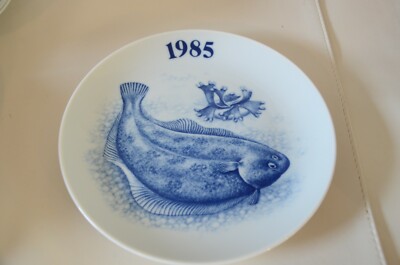 Toll gestalteter Sammelteller Fischteller Fisch Seezunge 1985 Tove Svendsen