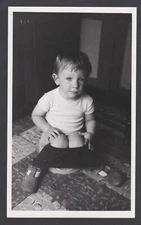 1970s Anonymous Photo Snapshot Silver Print Child on Potty - Look