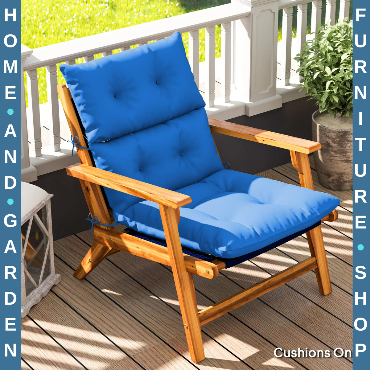 Tufted Adirondack Chair Cushion with Backrest Garden Rocking Chair