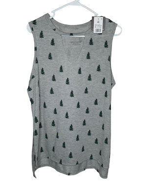 New Grayson Threads Hello Gorgeous Pine Tree Tank Top Size XL Gray BNWT