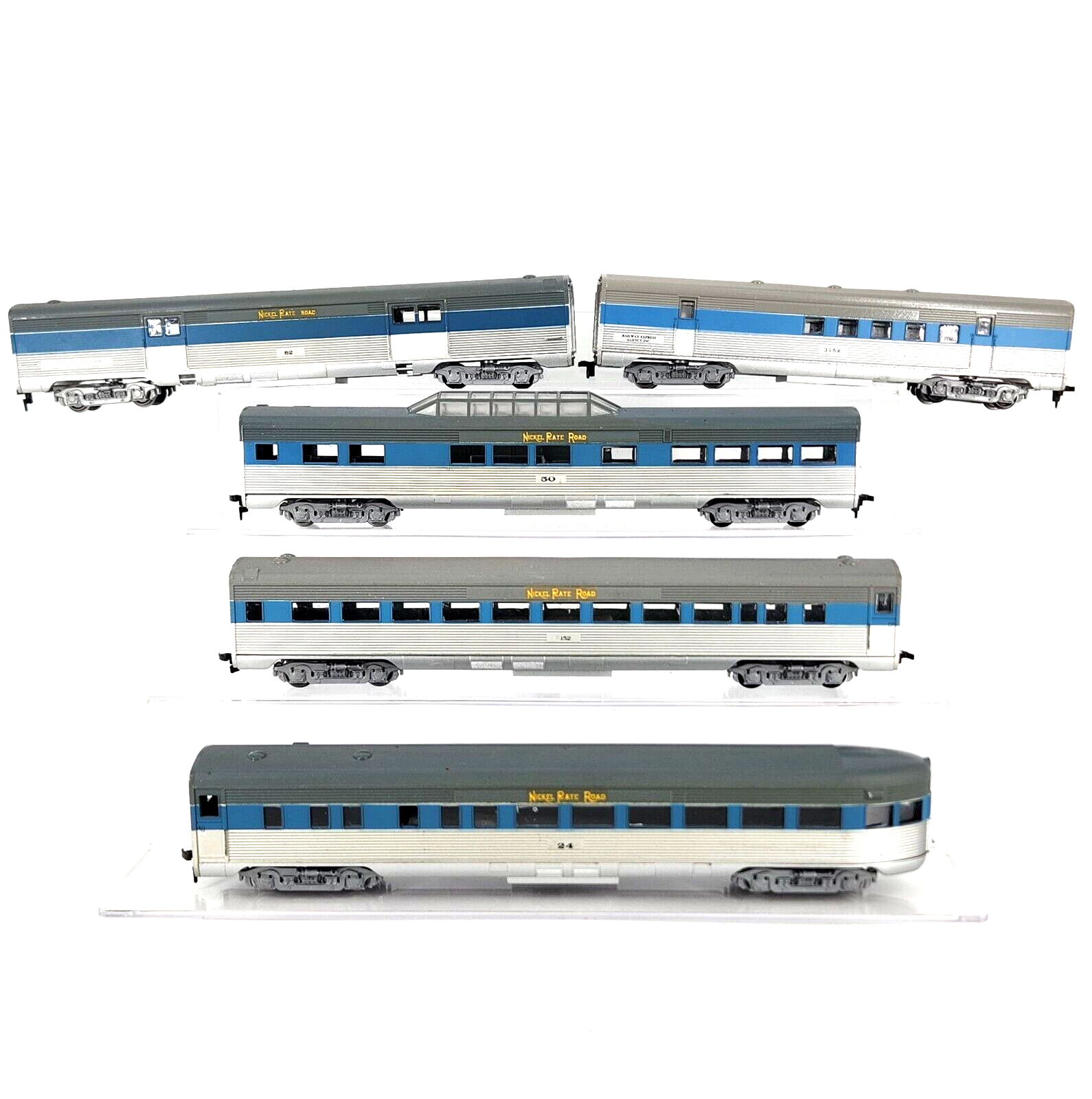 HO Athearn Bluebox Nickle Plate Road Passenger Car Lot of 5 Custom