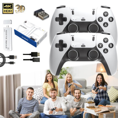 4K HDMI TV 40000+ Video Game Stick Retro Gaming Console w/ 2 Wireless Controller