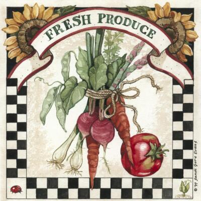 Ceramic Backsplash Tile Mural Kitchen Kitchen - Fresh Produce - Sandi Gore Evans