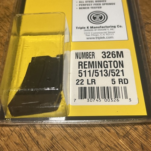 Remington 511 513 521 11 22 LR 5 Round Rifle Magazine Triple K 326M New - Picture 6 of 6