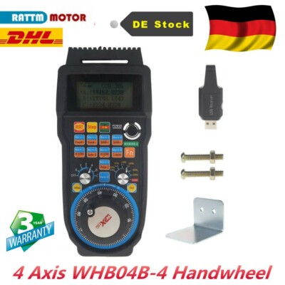 「DE」4 Achse CNC Mach3 Drahtloses Handrad Wireless MPG Pendant Handwheel WHB04B-4