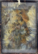 Vintage Old collectible Indian God Vishnu Rare Home Decorative Print. i53-24