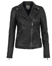 Muubaa Carmona Leather Jacket Biker Us 10 Greenish Black