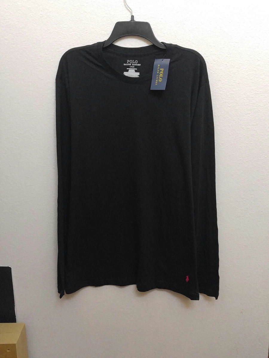 NEW Mens Polo Ralph Lauren Crewneck Long Sleeve T-Shirt XL BLACK