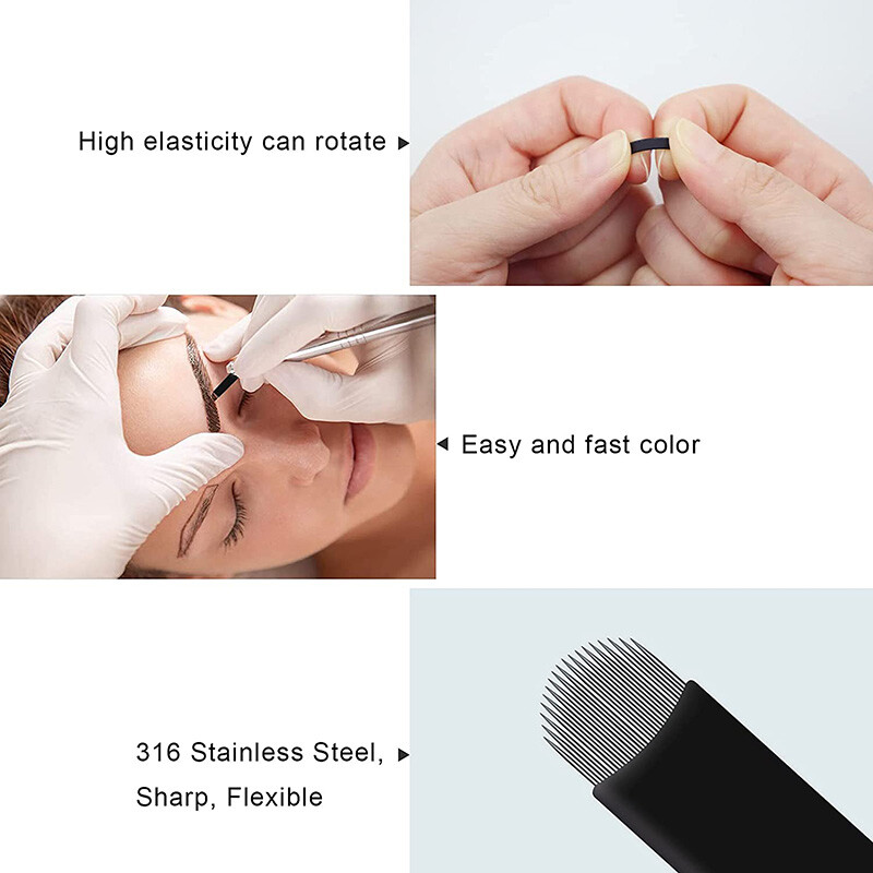 microblading nano blades 18U shape pins eyebrow tattoo needles for ...