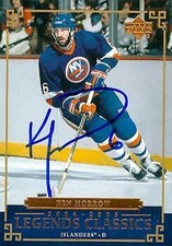 Ken Morrow autographed Hockey Card (Islanders) 2004 UD Legends Classics #35