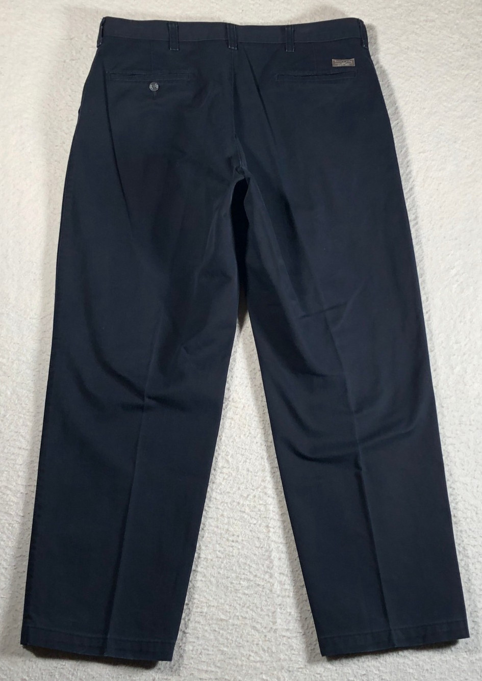 Lee Performance Khaki Men Pants Pleated Classic Straight Black 100% Cotton 36x30 thumbnail 2