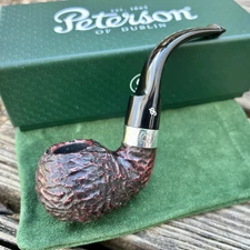 Peterson Sherlock Holmes RUSTICATED Bent Lestrade P-Lip Pipe - New