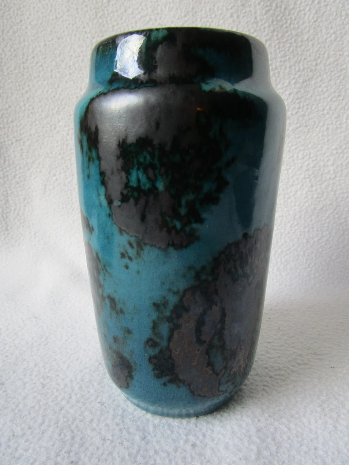 Scheurich Keramik Vase 231 15 türkis-schwarze Laufglasur gescheckt 14,5x7,5cm - Bild 2 von 4