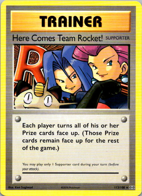 Here Comes Team Rocket! Secret Rare 2016 113/108 LP