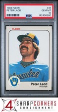 1983 FLEER #37 PETER LADD BREWERS PSA 10