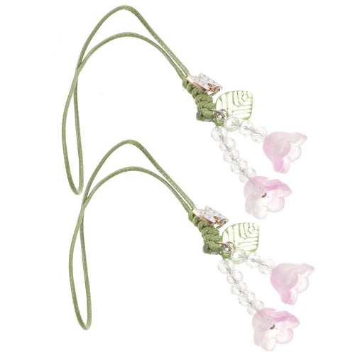 2 Pcs Tulip Chain Floral Lanyard Cell Phone Wrist Strap Mobile Hanging - 第 8/12 張圖片