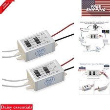 12V 15W Waterproof LED Power Supply 2 Pack DC Transformer for Strip Lights 1...