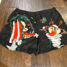 Looney Tunes Mania Bugs Bunny Vintage 1997 Silk Christmas Boxer Shorts Size L