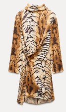 Zara ZW Collection Animal Print Dress Sz M Bnwt