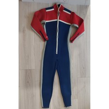 Yamaha Wetsuit Womens M Blue Red Vintage Neoprene Full Body Scuba Suit USA Made
