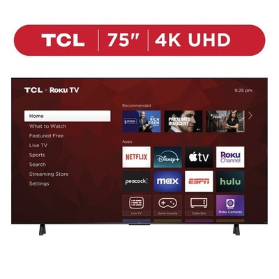 TCL 75'' 4K UHD HDR Smart TV with Roku - Stunning Visual Experience!