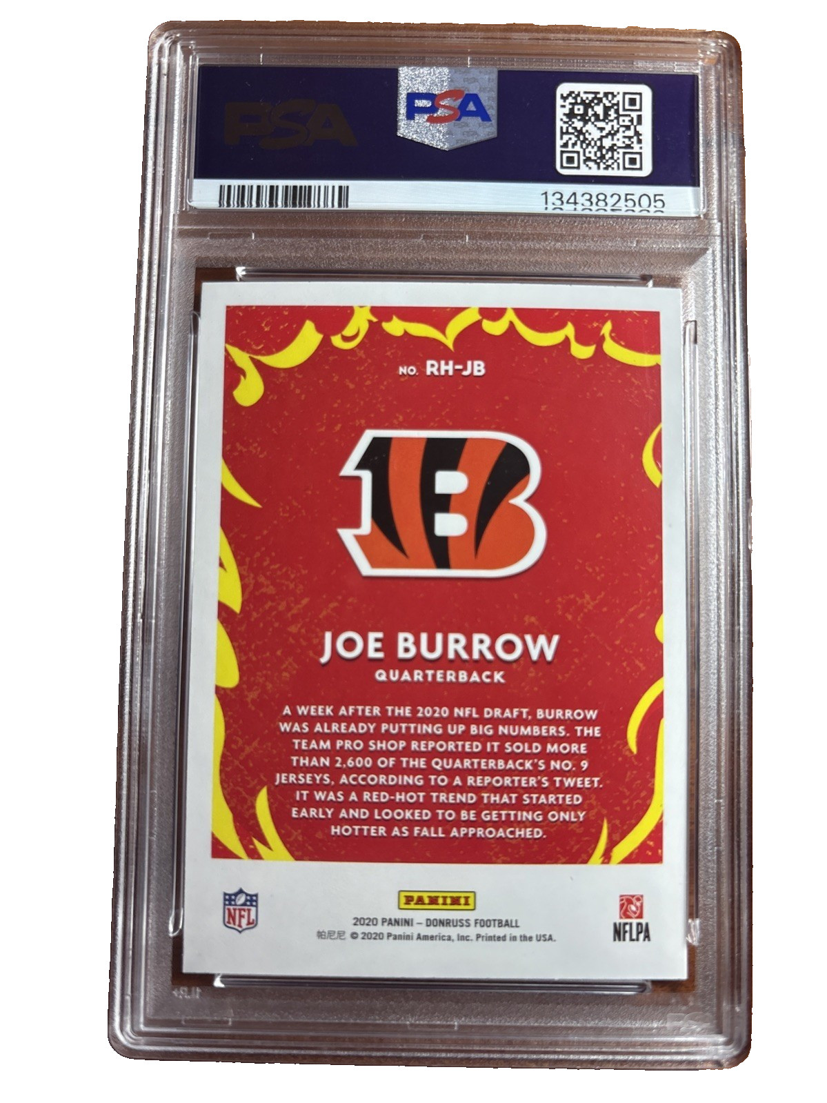 2020 Panini Donruss Red Hot Rookies Joe Burrow #RH-JB PSA 9 🔥 view 2
